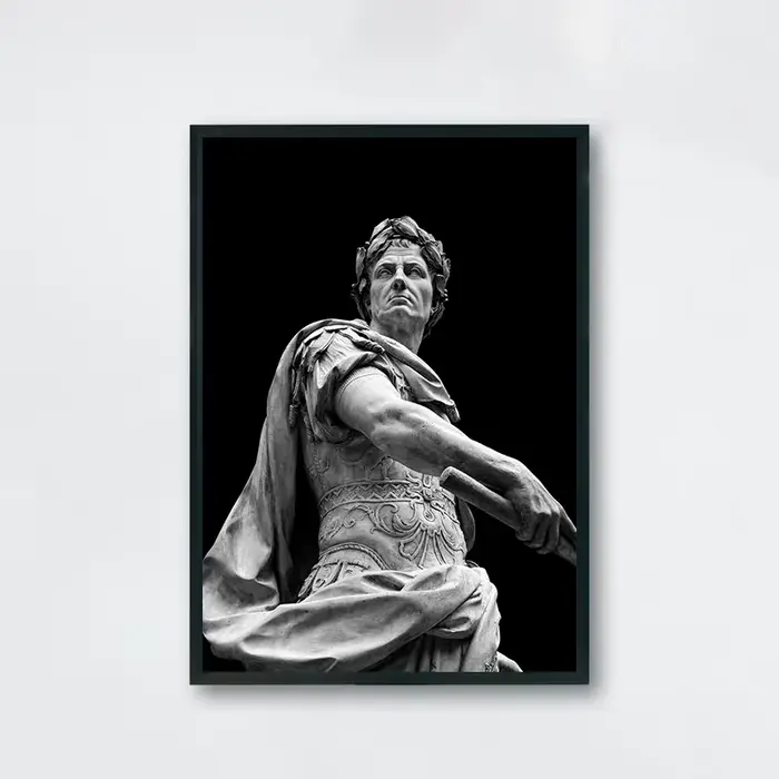 Statue de célébrité néoclassique classique rétro noir et blanc