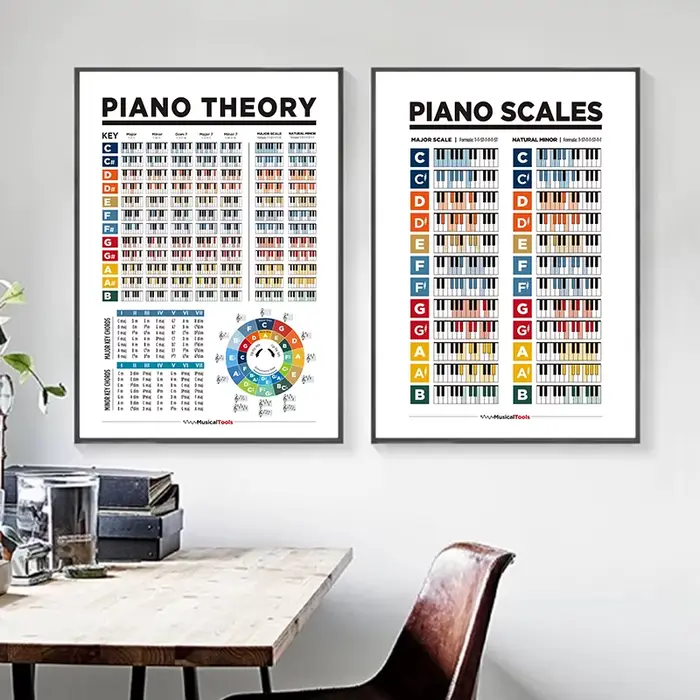 Affiches et imprimés de théorie musicale de Piano