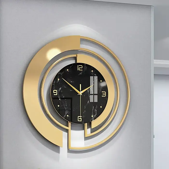 45cm salon luxe horloge murale en métal maison horloges montre décoration