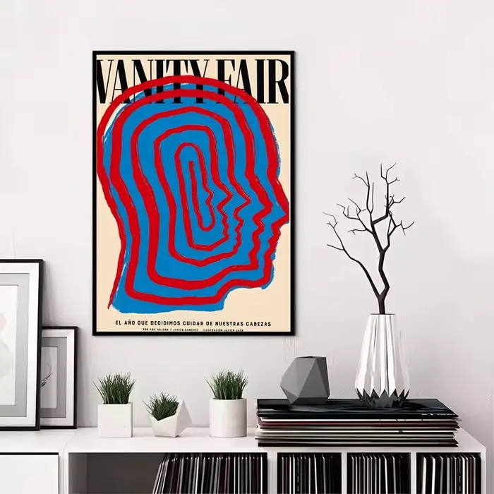 Affiche abstraite moderne Open Your Mind, papier PP tendance, décoration murale moderne et élégante 