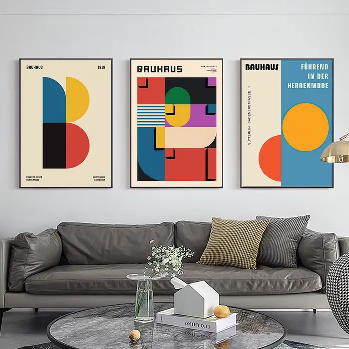 Bauhaus – galerie murale de géométrie Mondrian