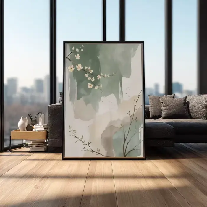 Affiche florale moderne Zen Japandi