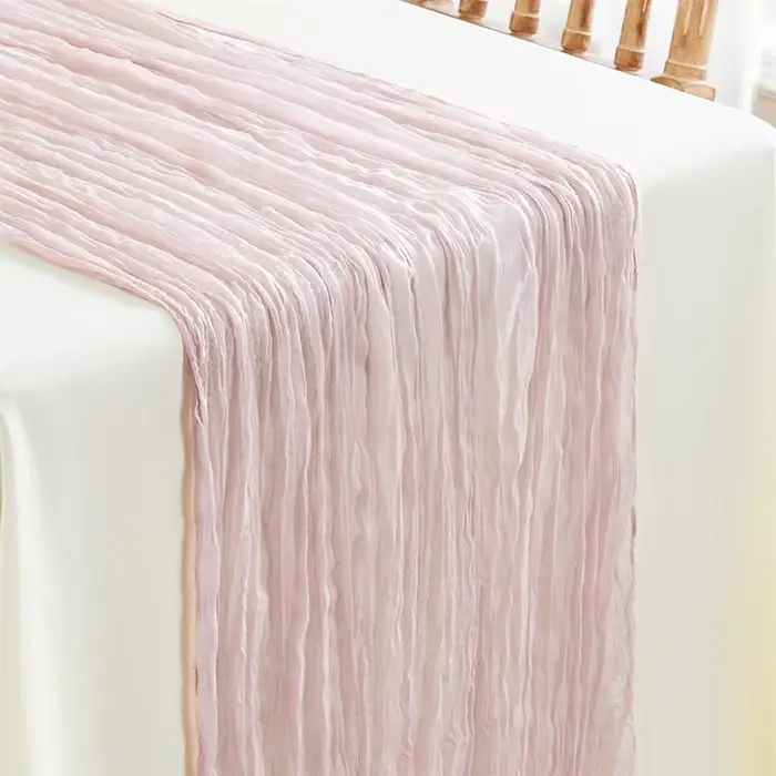 Nappe de table semi-transparente en gaze de lin couleur sauge pour la décoration