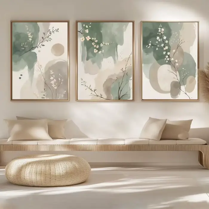 Affiche florale moderne Zen Japandi