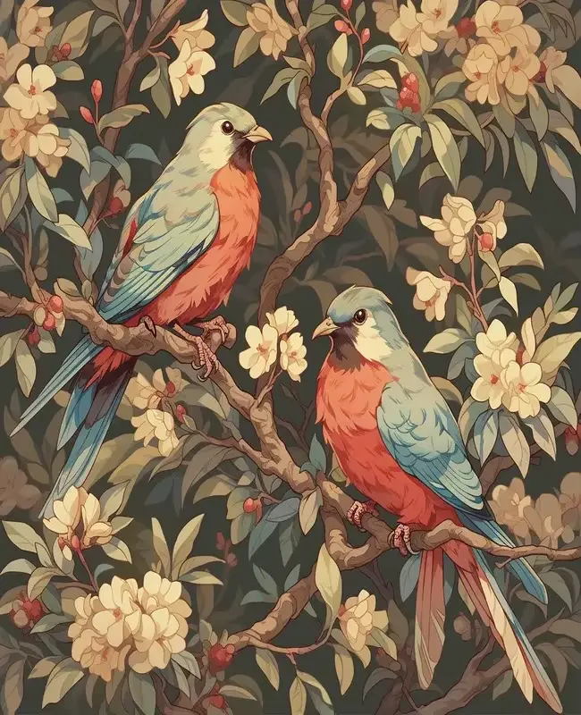 Peinture par numéros : Illustration artistique d'oiseaux, Art mural, Fournitures d'artisanat, Kit de