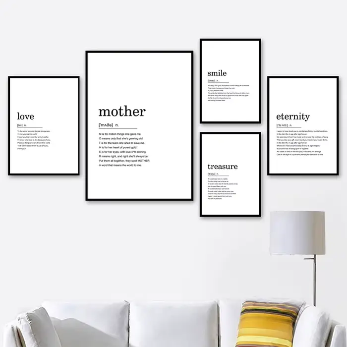 Affiches et College nordiques avec citations sur la définition de l'amour pour la maison