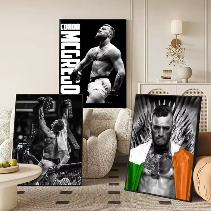 Cool C_Conor M_McGregor peinture calligraphie lin toile affiche mur Art imprime pour salon chambre bureau décoration de la maison
