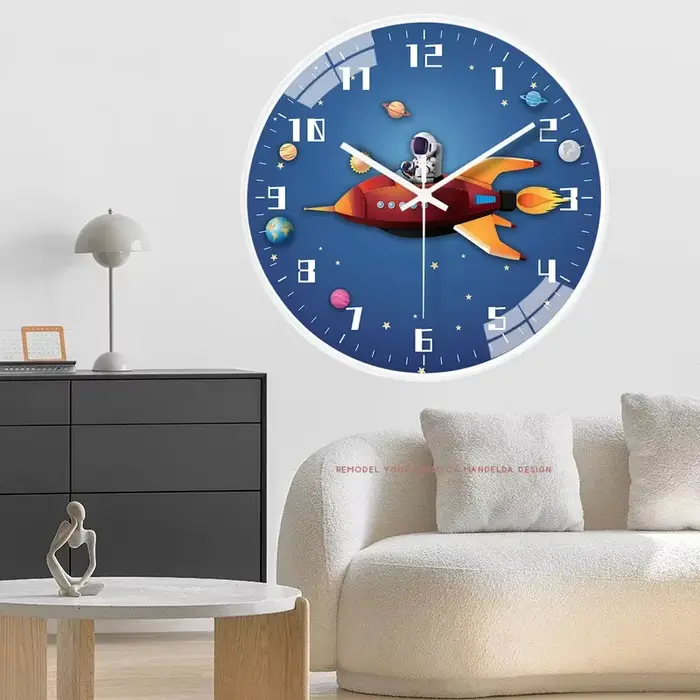 Astronaute créatif horloge murale pour enfants salon maison chambre