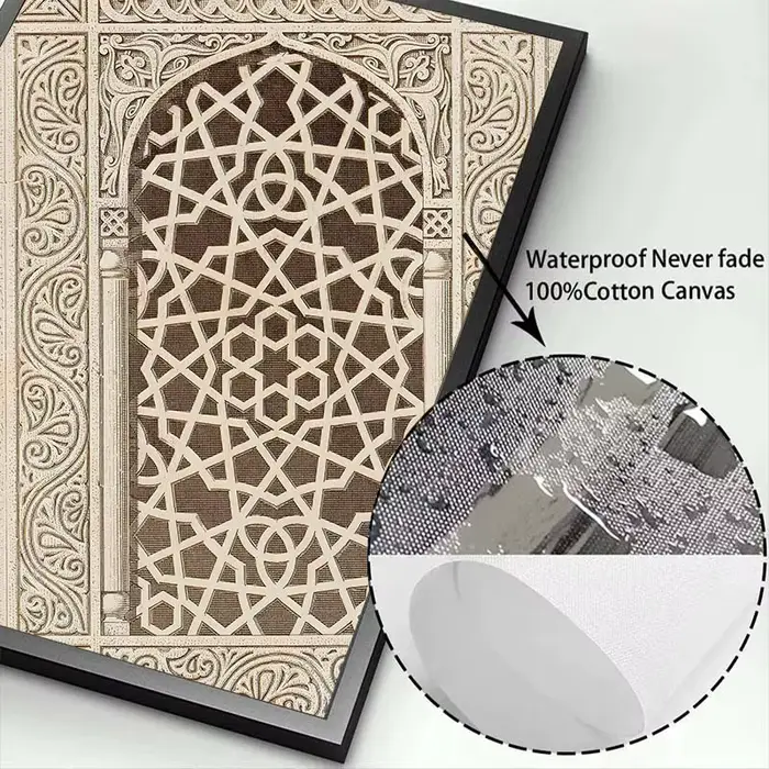 Toile d'architecture de fenêtre de mosquée islamique Vintage