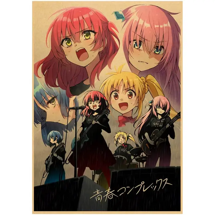 Anime rétro BOCCHI THE ROCK affiche musique Art décoration murale imprime affiches maison chambre décor Bar