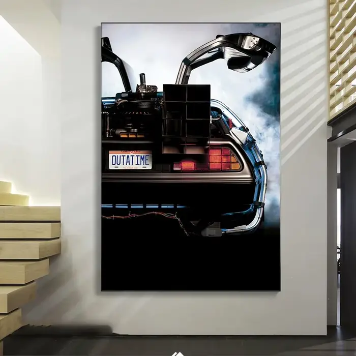 Film classique Clips retour vers le futur Delorean Time Machine affiche imprime décor à la maison scandinave minimaliste esthétique mur Art