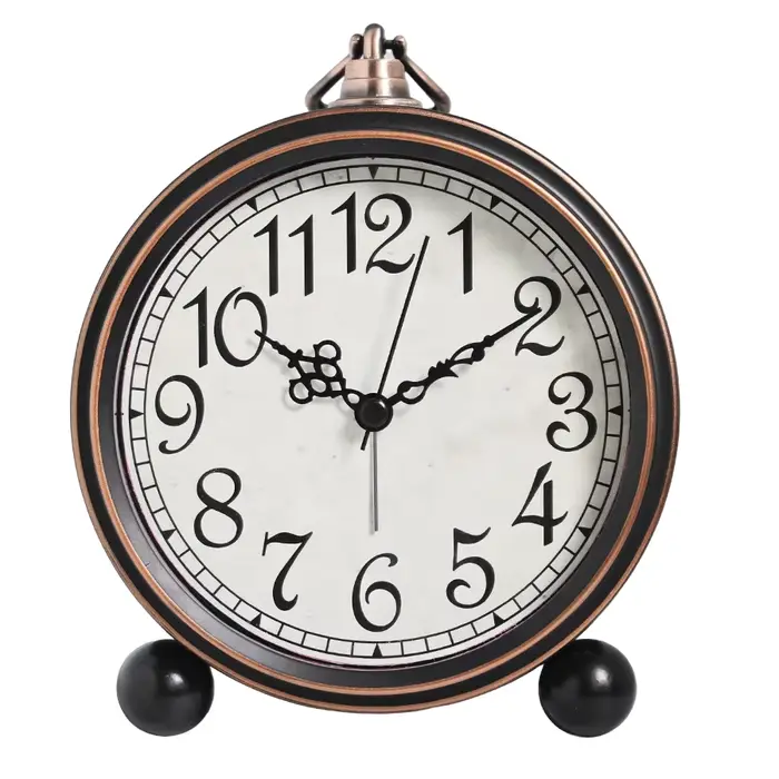 Horloge rétro à base métallique, 1 pièce, horloge créative américaine ; horloge à aiguilles personna