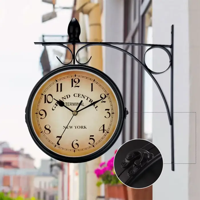 Horloge murale double face imperméable