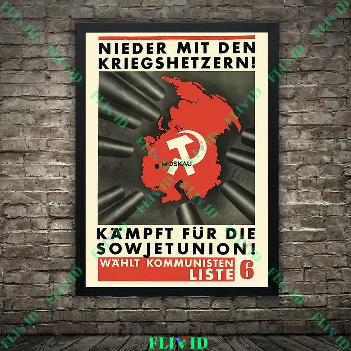Affiche de propagande du communisme soviétique imprimée, décoration de maison, marteau et faucille,