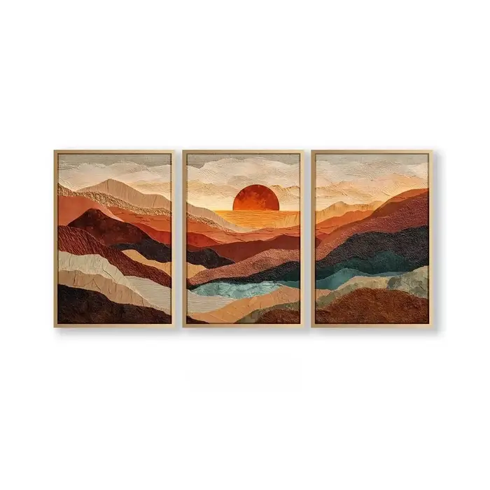 Peinture sur toile sans cadre, 3 pièces, art mural moderne sur le thème de la plage, art naturel pou