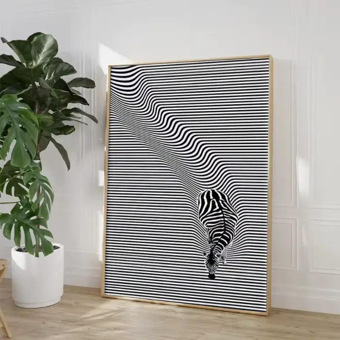 Affiche de zèbre rayé noir et blanc