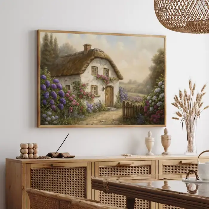 Affiche de paysage de rivière et de printemps