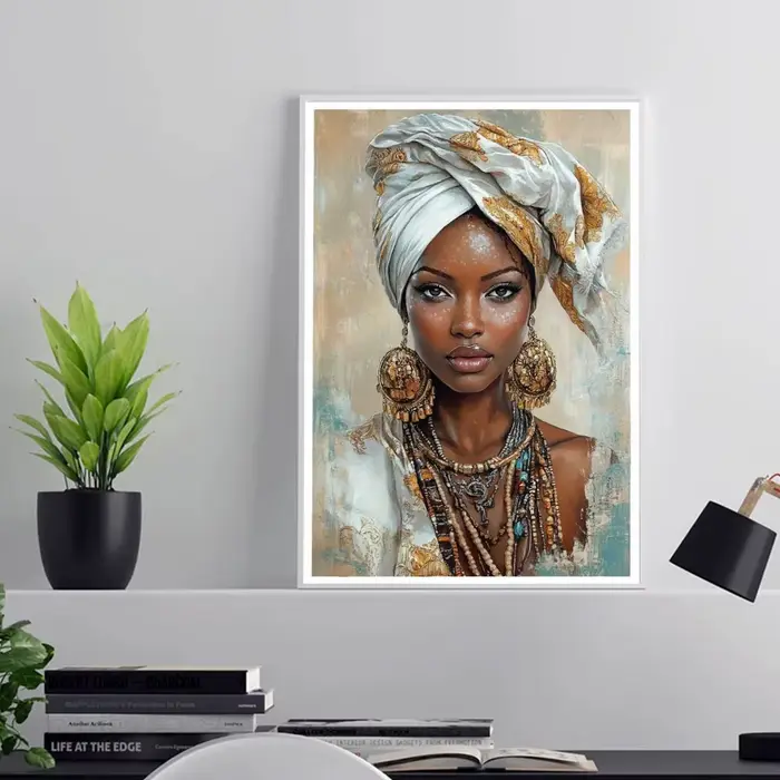 Art Mural ethnique africain pour femme noire