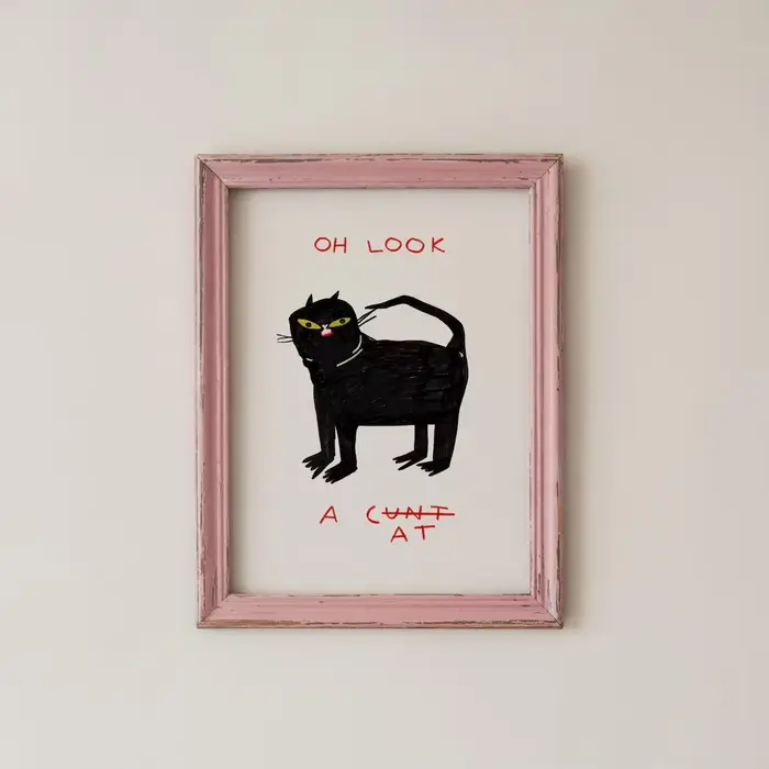" Décor mural imprimé chat noir ludique et fantaisiste-affiche d'art humoristique et luxueuse pour accent de salon