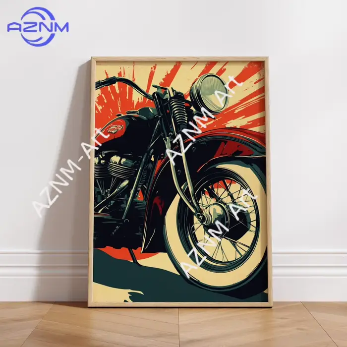 Affiche vintage Cafe Racer – Décoration murale moto style grunge
