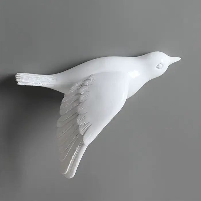 Autocollants muraux créatifs d'oiseaux en résine 3d, pour salon, Figurine d'oiseaux mignons, décorat
