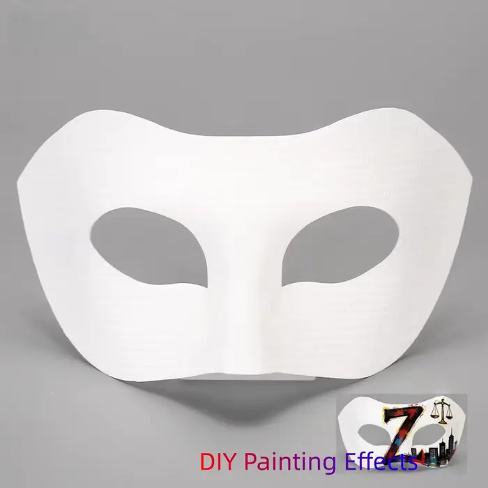 Lot de 5 masques de mascarade demi-visage vierges à peindre