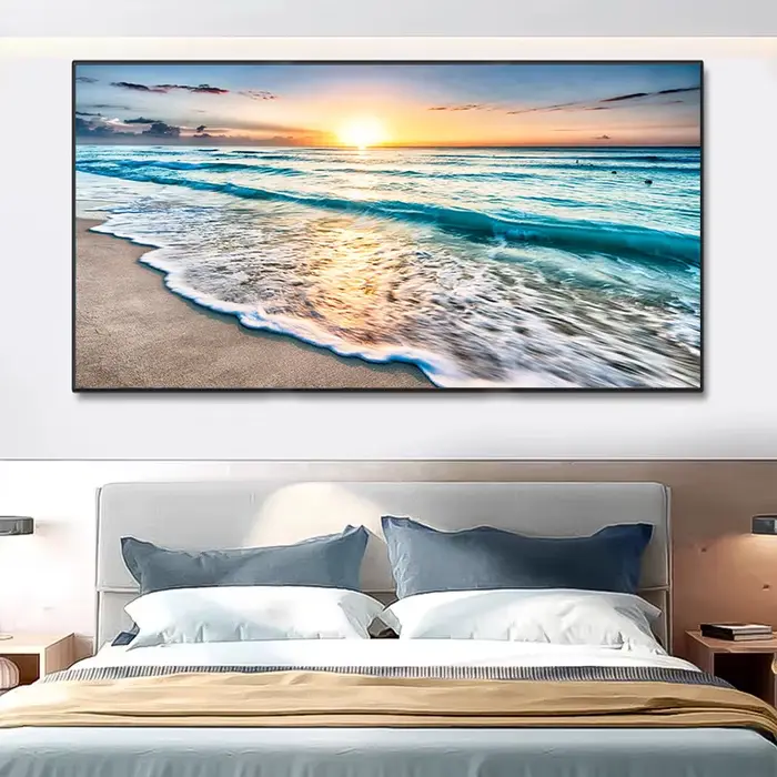 Affiches d'art murales de coucher de soleil de plage moderne