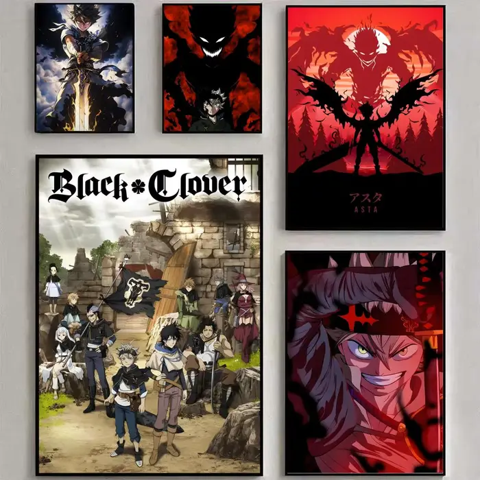 Affiche de trèfle noir Anime b