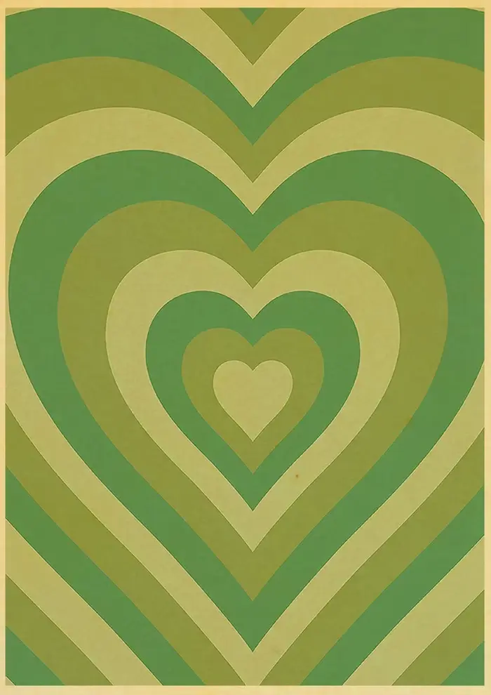 Affiche rétro de mode INS verte inspirante