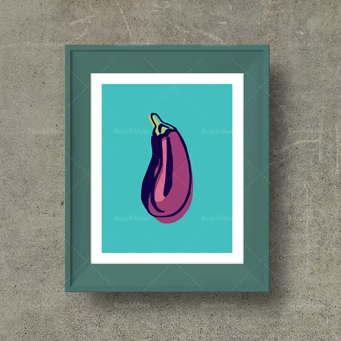 Art mural de cuisine de légumes heureux, illustration de légumes imprimable