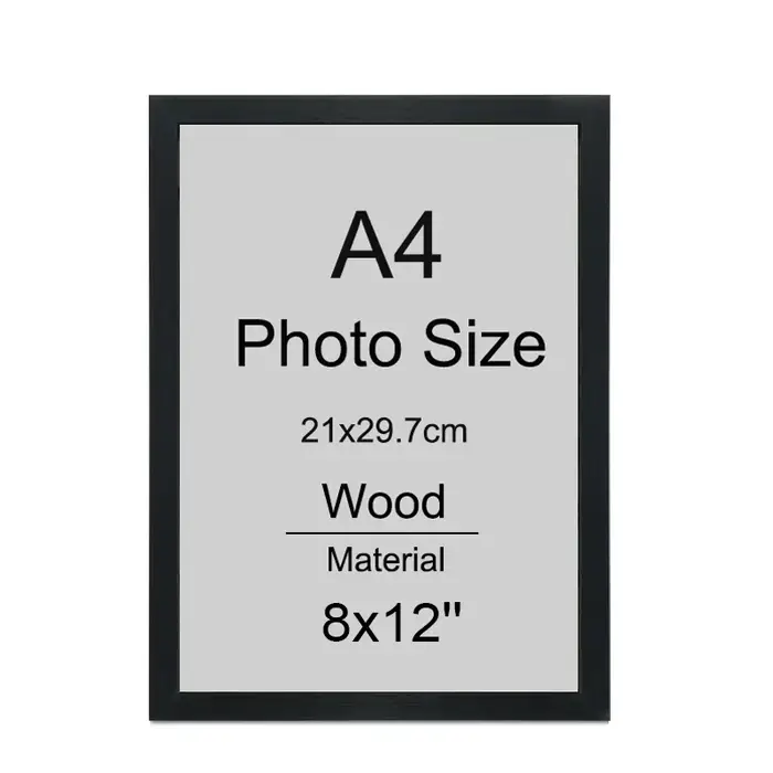 Cadre Photo en Bois A4, Noir, Blanc, Marron, pour la Décoration de la Maison, 1/2/3 Pièces, 8x12 Pou