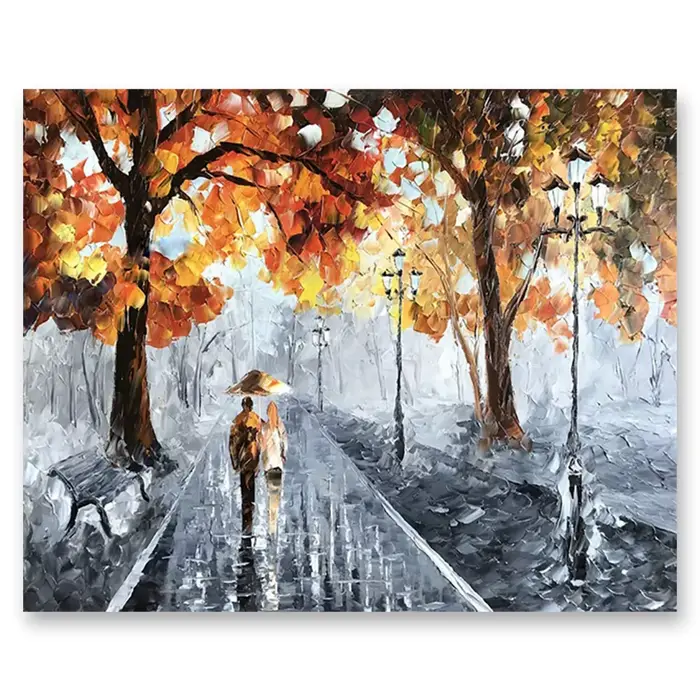 Peinture à l'huile de forêt peinte à la main