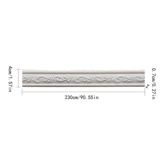 Bande décorative murale auto-adhésive 230 cm en PE 3D pour cadre de peinture, bordure murale, ligne