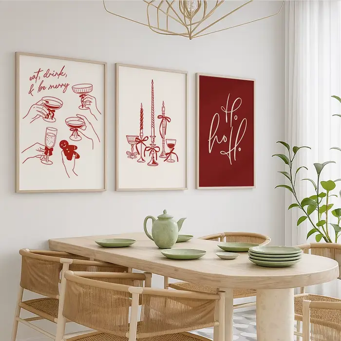 Affiche de cuisine abstraite de noël