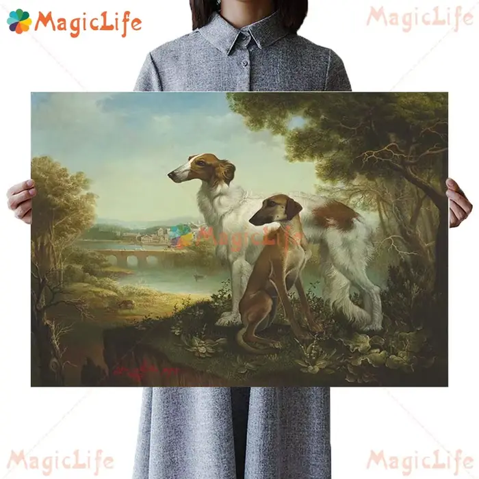Affiches de paysage Vintage d'animaux de chien