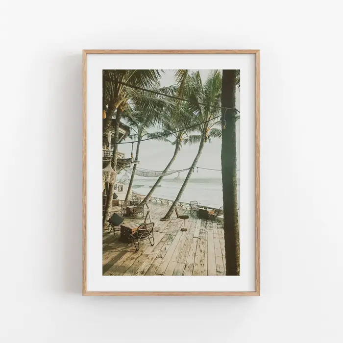 Toile d'art imprimée Bali, paysage asiatique séène, maison moderne, bureau, café, décoration murale
