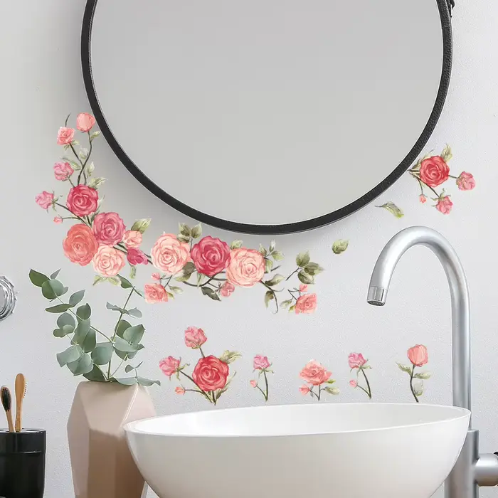 Autocollant mural de fleurs magnifiques pour salon