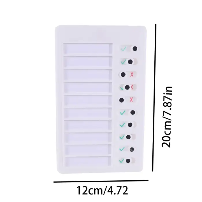 Tableau de tâches pour enfants avec 1 carte vierge, tableau de liste de choses à faire en plastique 