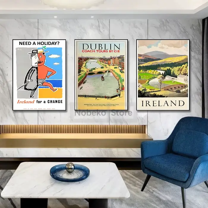 Affiche de voyage vintage d'Irlande