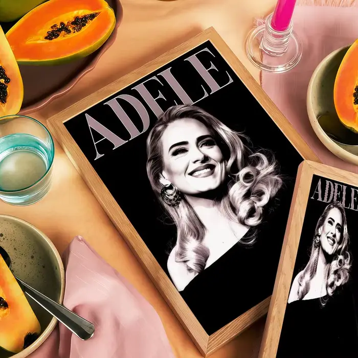 Affiches vintage classiques noires de la chanteuse Adele