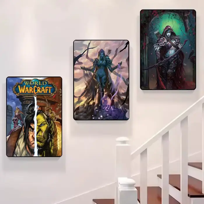 Affiche sur toile de calligraphie de peinture World of Warcraft: sans plis
