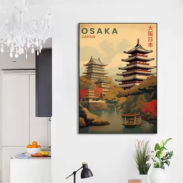Affiche de voyage japonaise imprimée pour salon