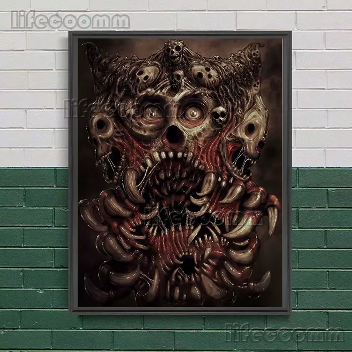 Toile d'art mural Vintage Demon Of Pain, peinture sur toile, âme suffisante dans l'enfer, affiche ab