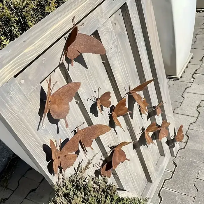 Décoration murale en métal en forme de papillon