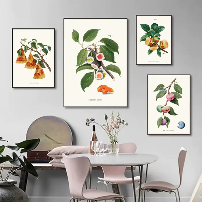 Affiches et impressions amusantes de plantes de hamburger de cuisine
