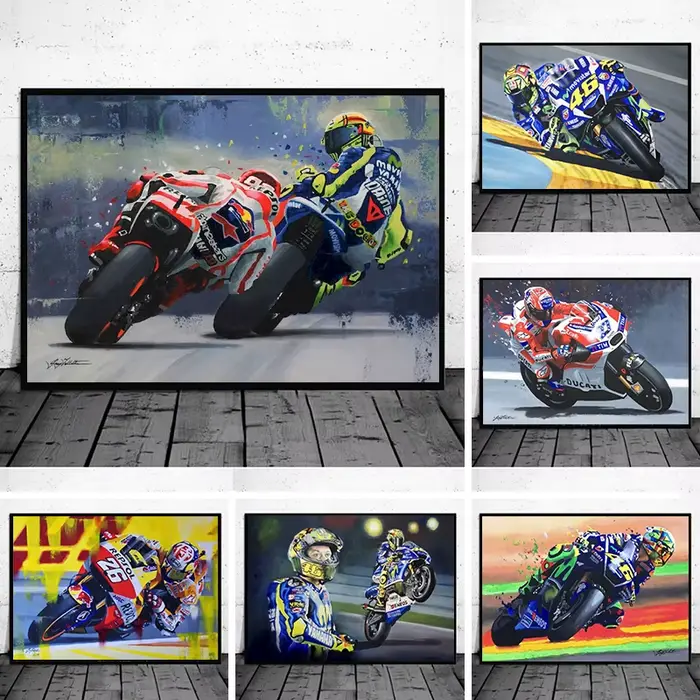 Affiche de course de Grand Prix de championnat de moto abstrait