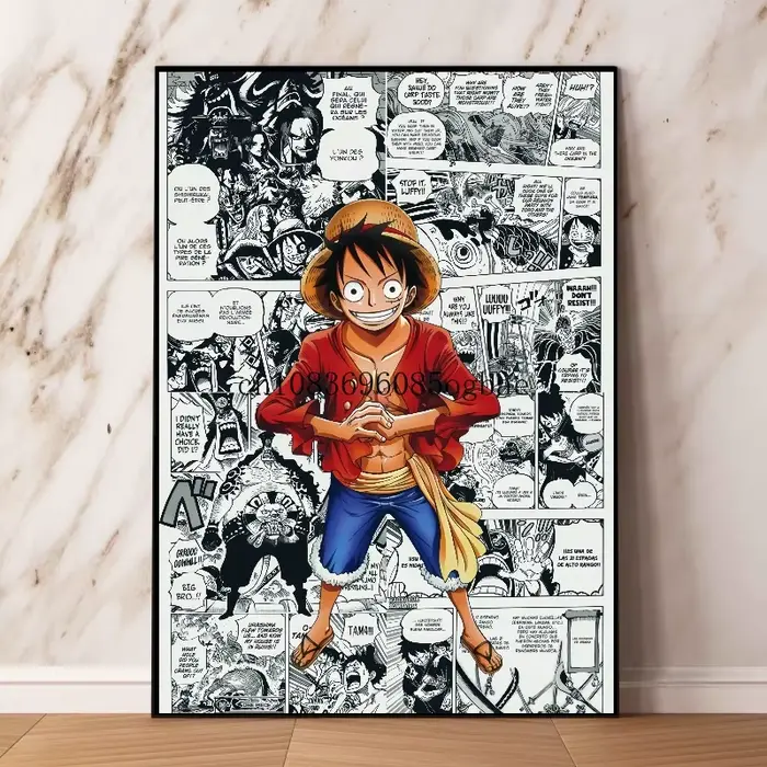 Affiche une pièce, peinture sur toile, singe D. Luffy, décoration de maison, sans cadre, Anime, Art mural, décoration de maison, image, cadeau pour enfants