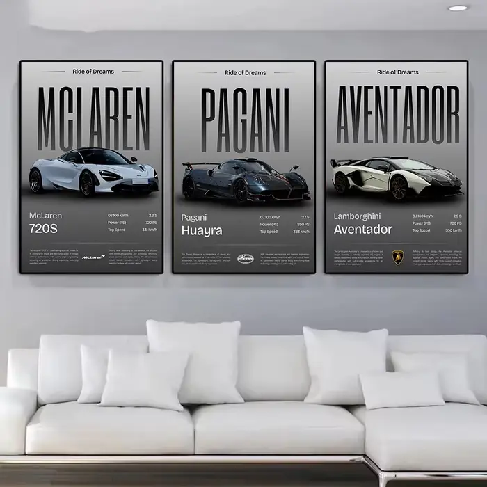 Minimaliste classique 2025 luxe Supercar JDM voiture de sport Auto affiche toile peinture mur Art photos maison Garage bureau décor