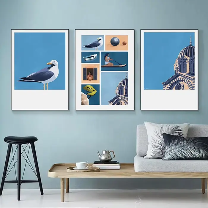 Toile imprimée minimaliste de Marseille