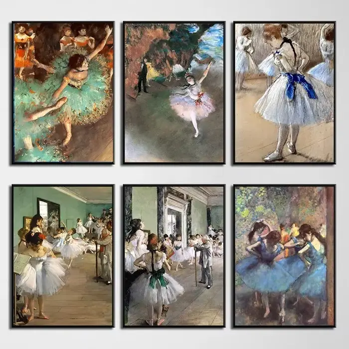 Impression sur toile de portrait de ballerine impressionniste